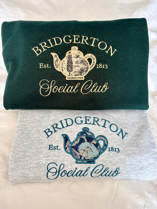 Bridgerton Social Club embroidery and Applique