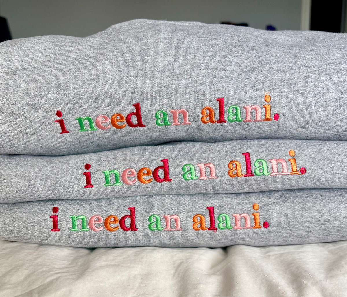 I need an Alani Embroidery with sleeve design