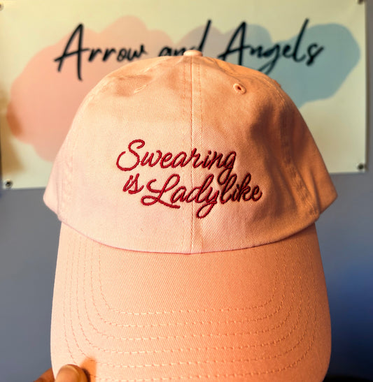 Swaering is ladylike embroidered - dad style hat
