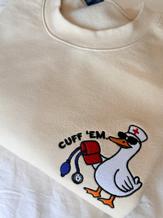 Cuff'em Silly Goose Nurse Embroidery