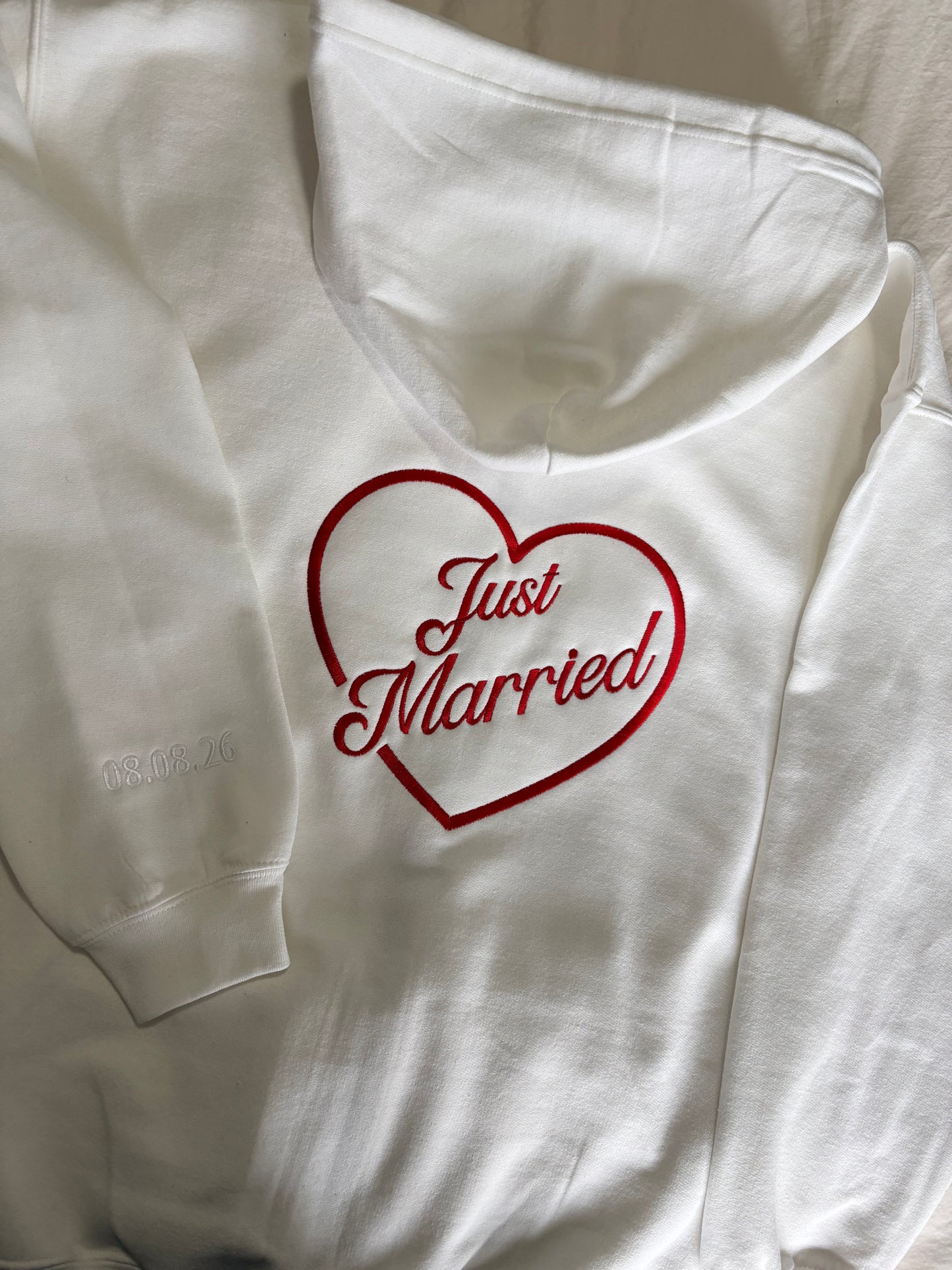 Just Married Heart Embroidery