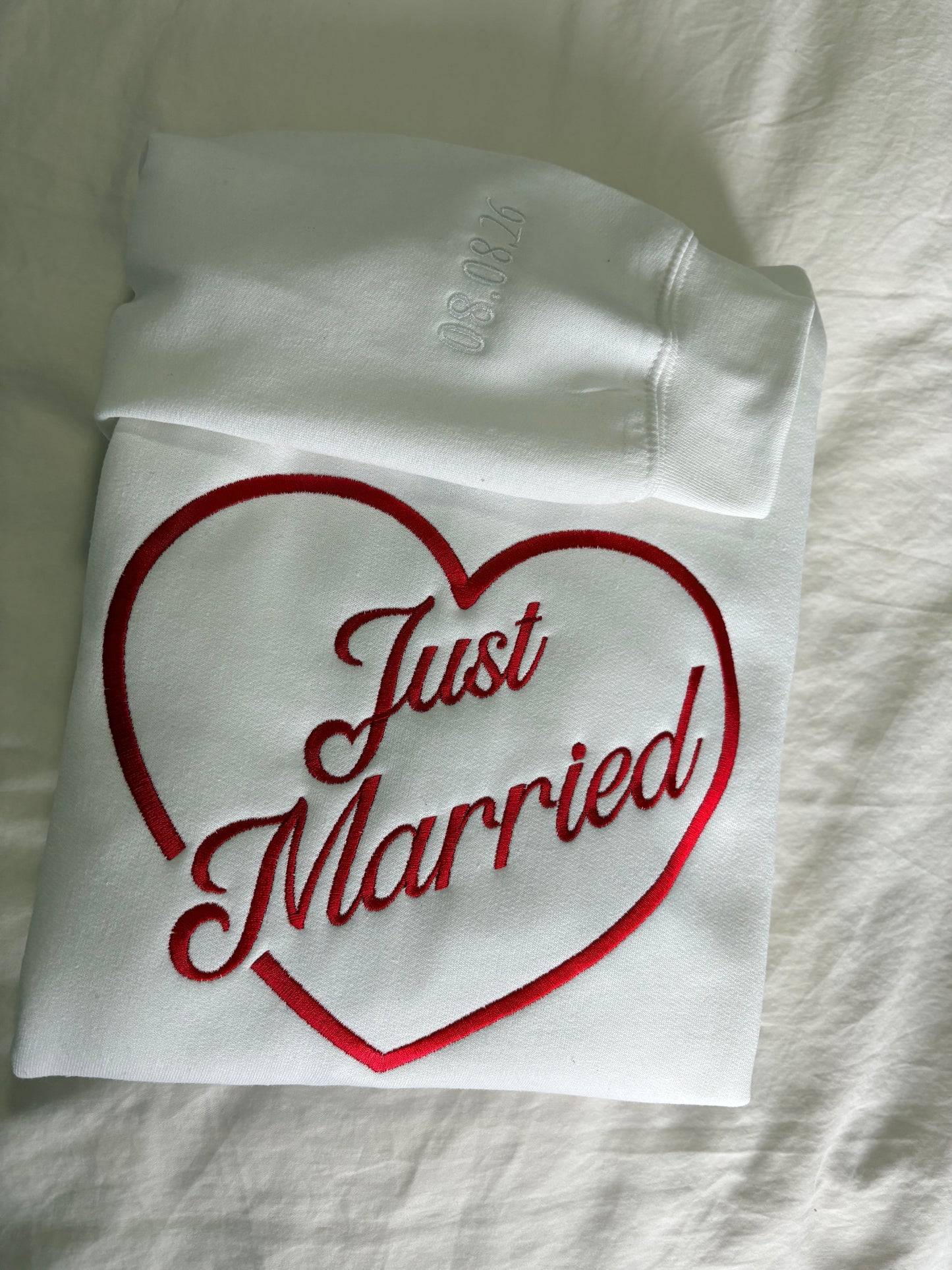 Just Married Heart Embroidery