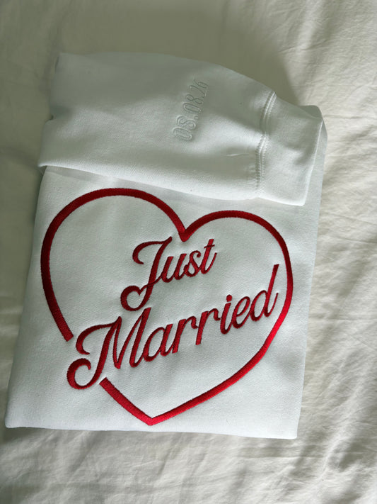 Just Married Heart Embroidery