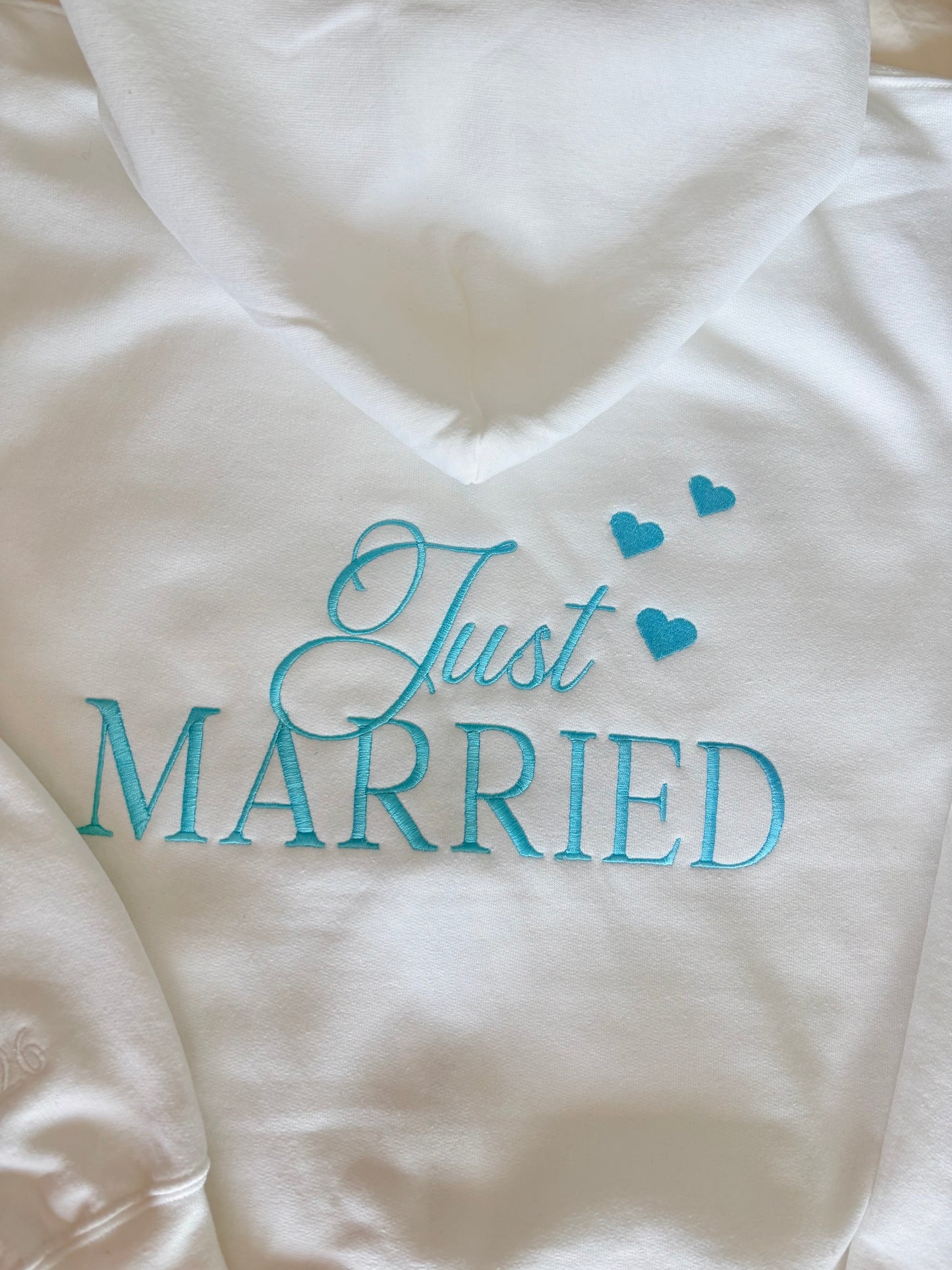 Just Married Embroidery in blue