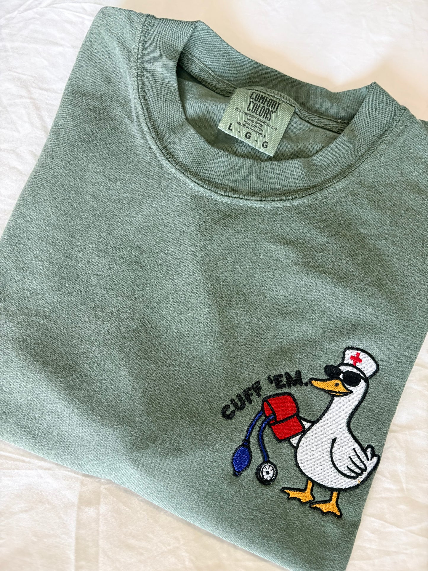 Cuff'em Silly Goose Nurse Embroidery