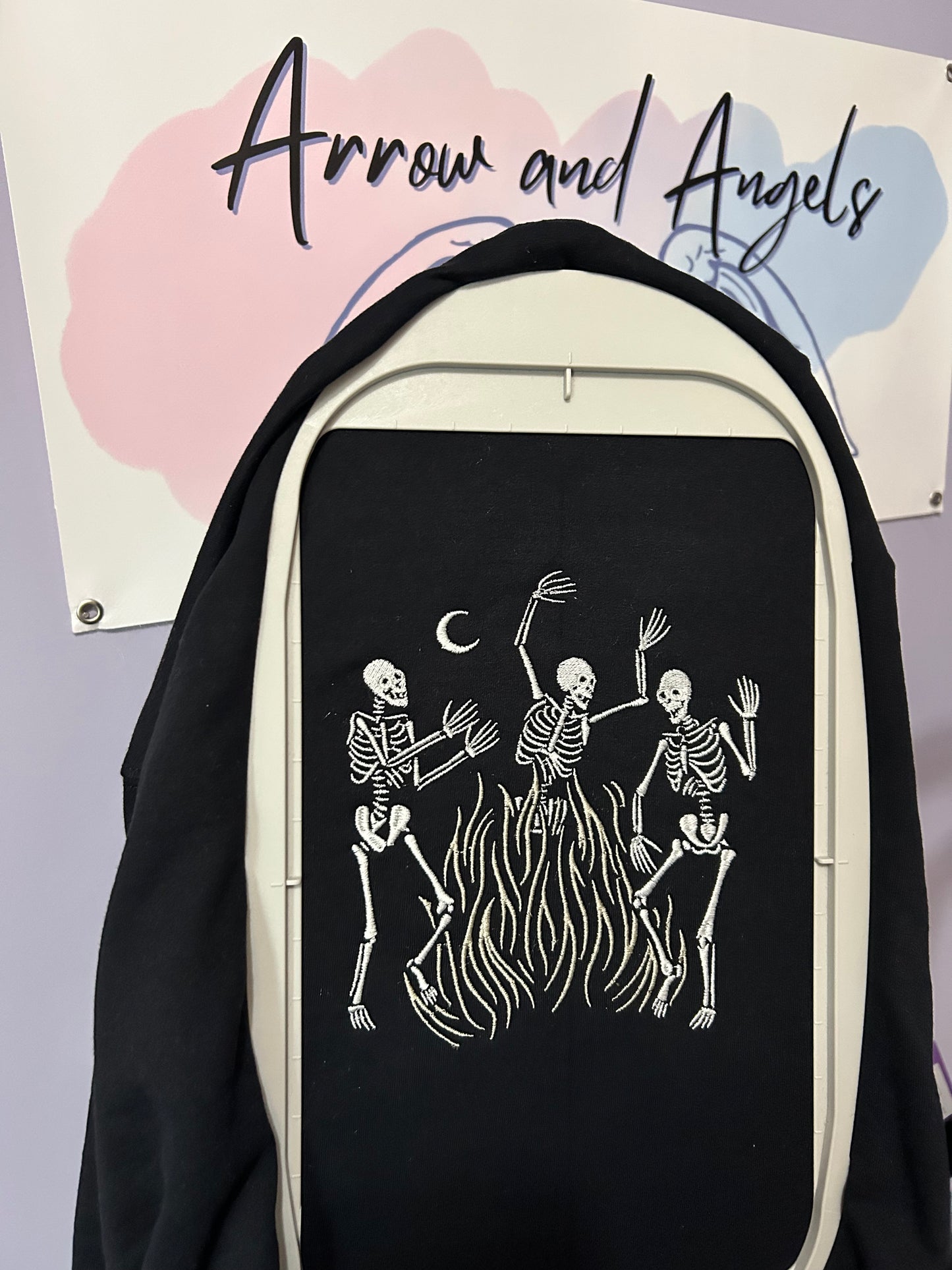 Embroidery Dancing Skeletons