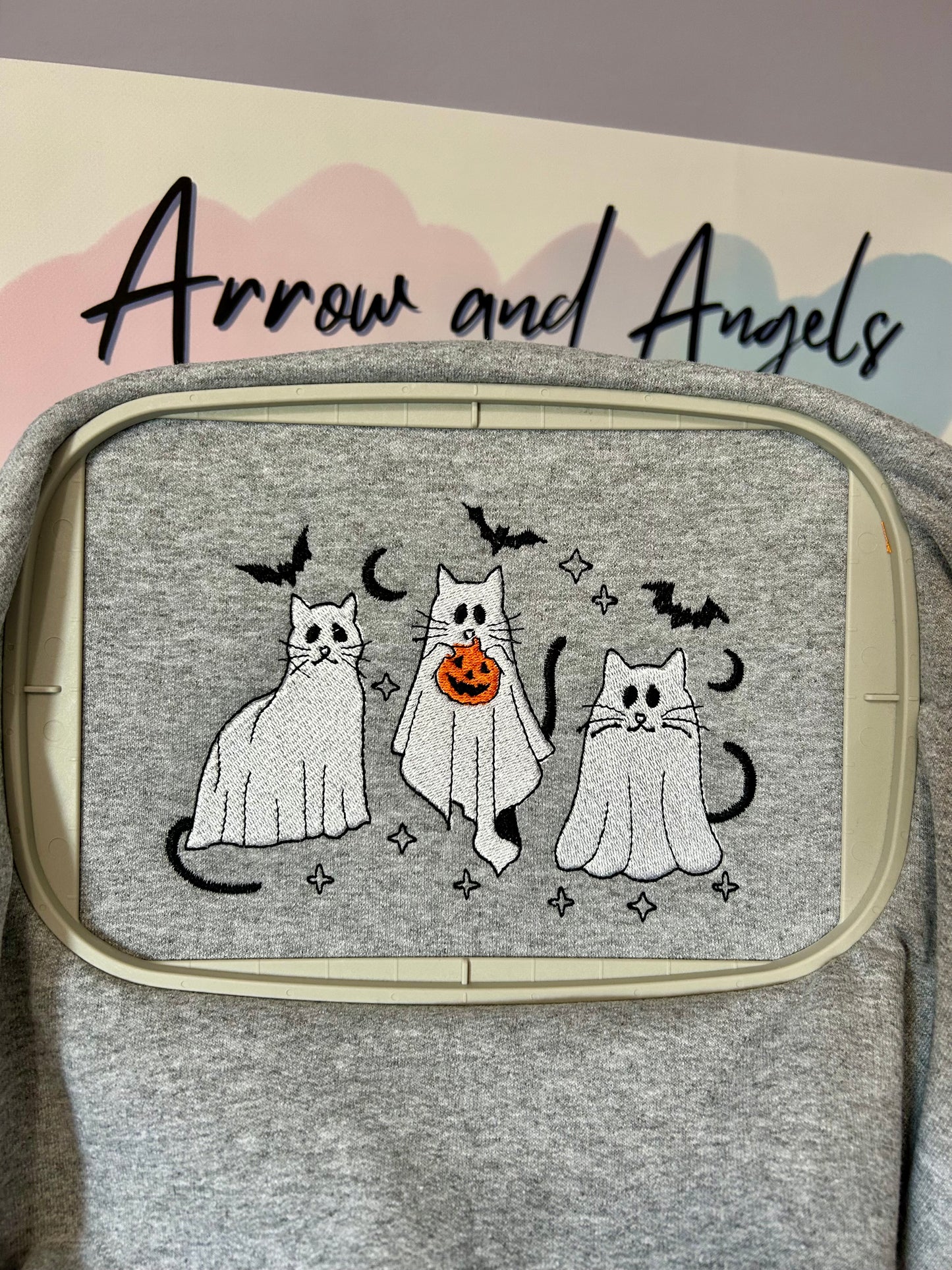 Embroidery 3 Ghost Cats