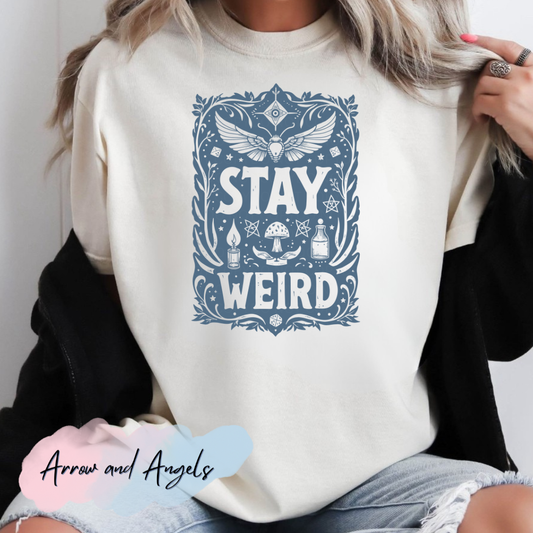 Stay Weird - blue design
